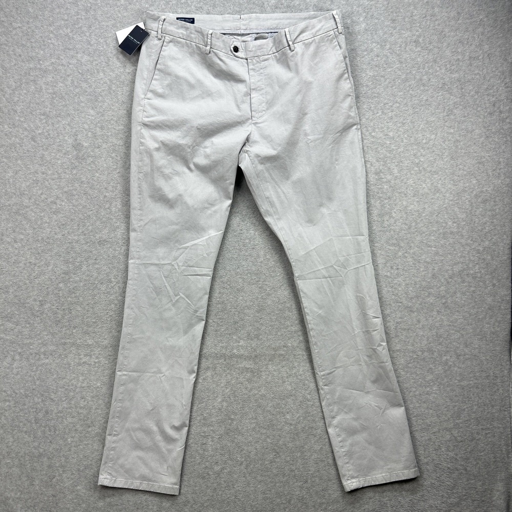 Peter Millar Pants Mens 40x38 Gray Platinum Khakis Crown Crafted Concorde‎ NEW